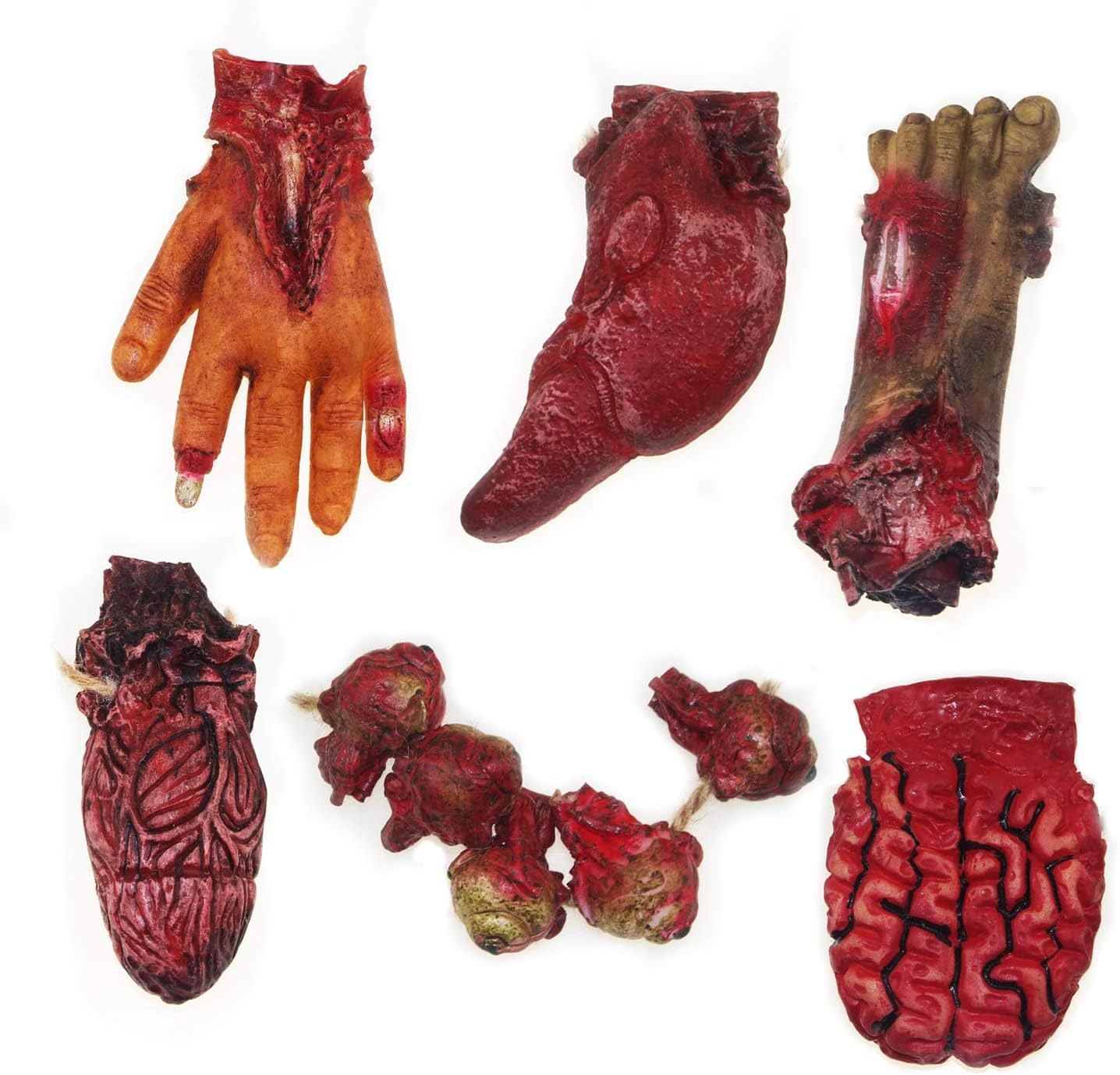 Halloween Party Decorations Garland Banner Props Decorations Fake Hand Body Parts for Haunted House Halloween Vampire Zombie Party Supplies
