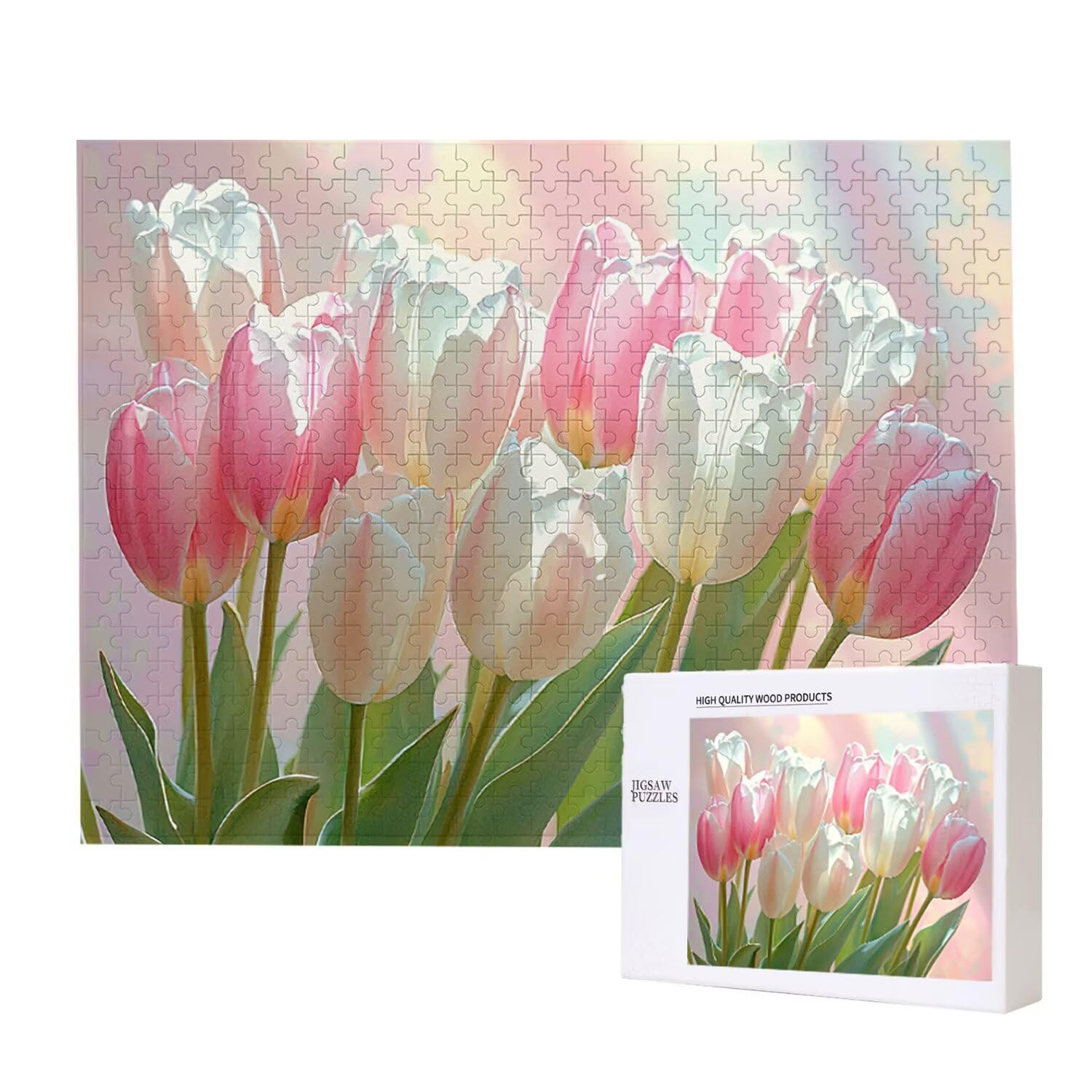 1500 Pezzi di Puzzle, tulipani1500 Pezzi di Puzzle per Adulti, Regalo di Anniversario, Regalo di Natale, Decorazione Della Casa, Prevenzione Della Degenerazione Cerebrale Negli Anziani v-977