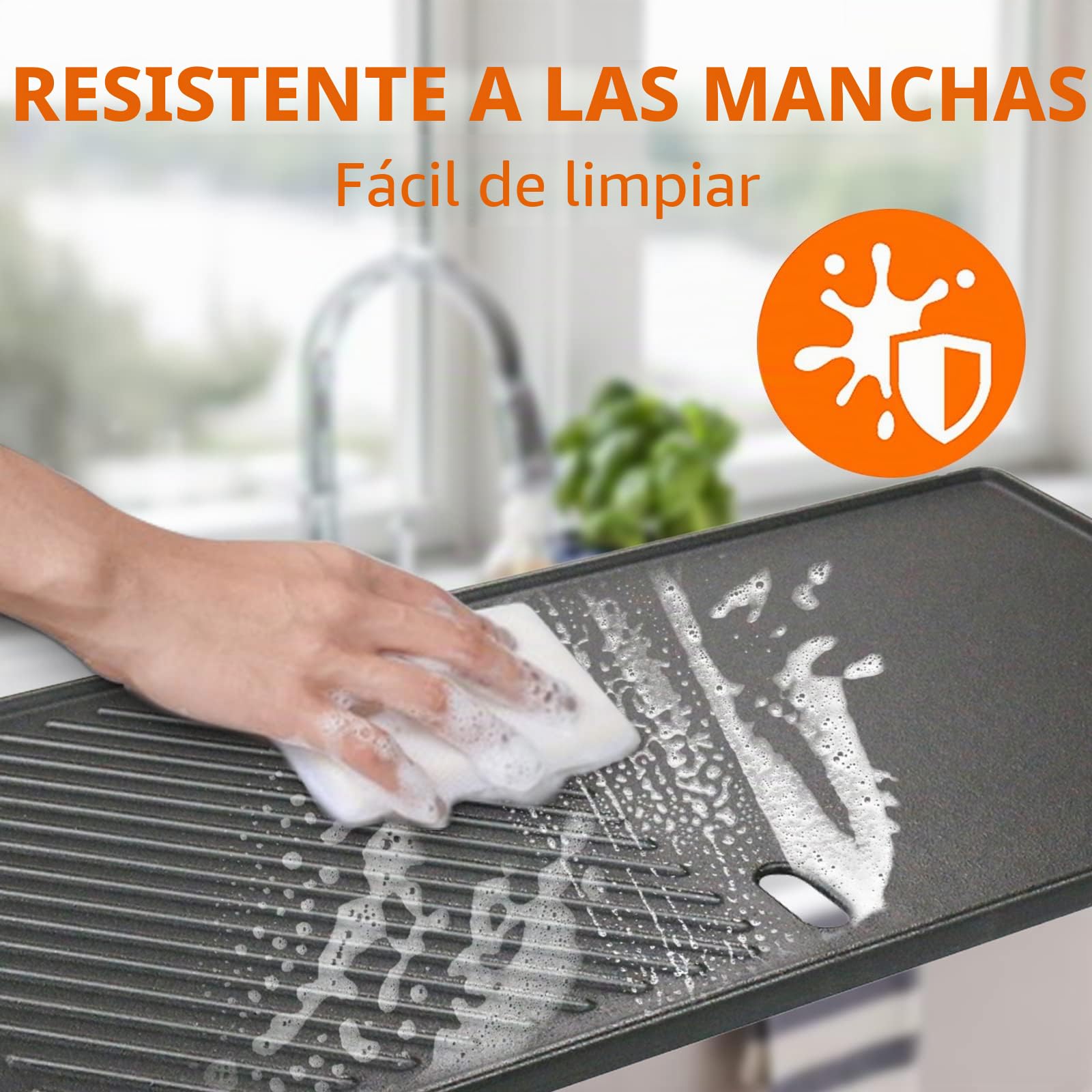 Plancha para barbacoa Denmay 13191 para 2 quemadores Landmann EMAILLEE Triton, plancha de hierro fundido para asar a gas, huevo, carne, freír, plancha para barbacoa