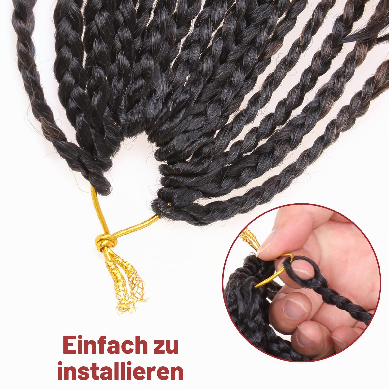 Xtrend Haarverlängerung, 35,6 cm, Häkelhaar, Boho-Stil, geflochtene Zöpfe mit lockigen Enden für schwarze Frauen, Häkelzöpfe, vorgeknüpft, Kunsthaar, Bob-Frisur, 16 Strähnen pro Packung, 8 Packungen
