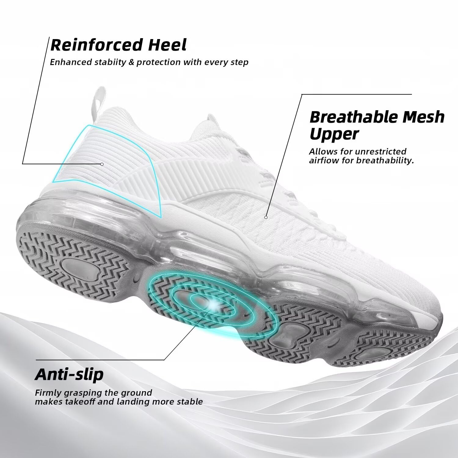 Socviis Herren-Laufschuhe, rutschfest, Workout, Freizeit, Sport, Walking, Basketball, Sneaker, modisch, Tennis, Fitness, Turnschuhe