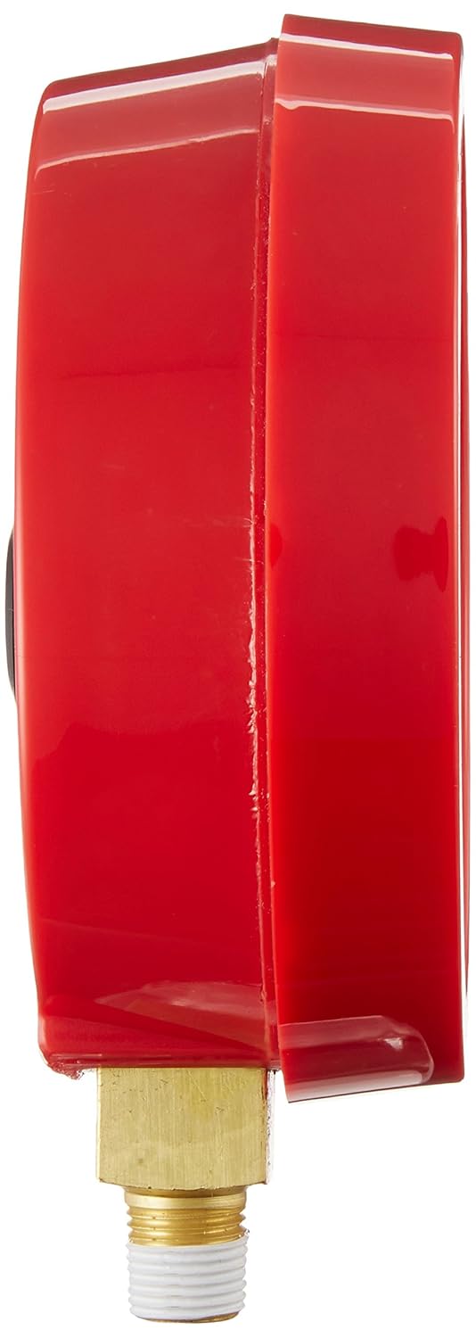 Yellow Jacket 49515 3-1/2" Liquid-Filled Gauge (Degrees F) Red Pressure, 0-800 psi, R-22/410A