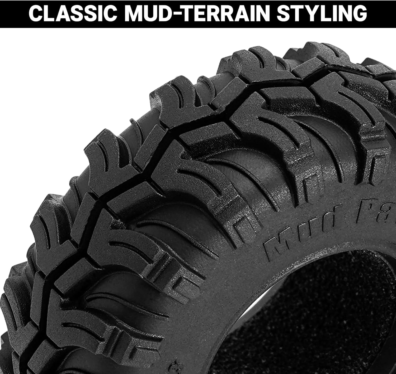 INJORA 1.3" Tires 64 * 24mm S5 Mud Paw Tires for 1/24 1/18 RC Crawlers Upgrade(T1324)