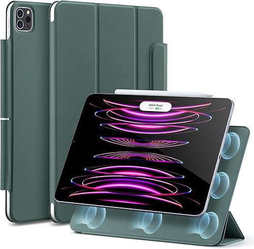 ESR for iPad Pro 12.9 6th/5th/4th Gen, iPad Air 13 Inch Case M3/M2 (2025/2024), Powerful Magnetic Attachment, Slim Trifold Stand Case, Supports Pencil Pro & PUSB-C, Rebound Series, Forest Green
