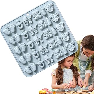 Baby Shower Mold for Chocolate - 35 Cell Baking Mold | Toddler Footprint Gummy Maker for Birthdays, Holidays