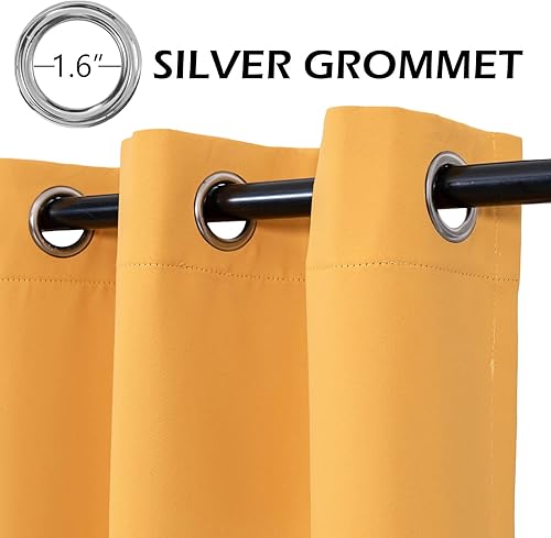 Miniatura 2 de MYSKY HOME - Cortinas opacas para dormitorio, con aislamiento térmico, oscurecimiento de la habitación y ojales, cortina de ventana para sala de