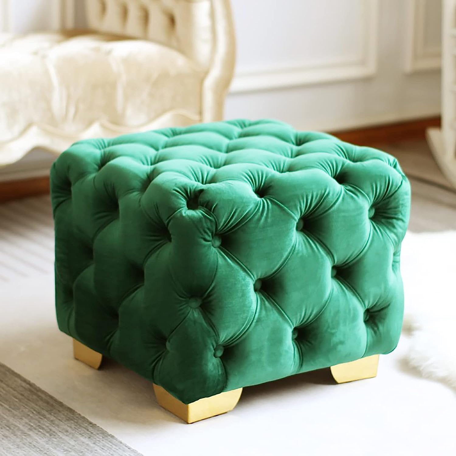 Repose-pieds capitonné haut de gamme et tabouret de vanité moderne chic