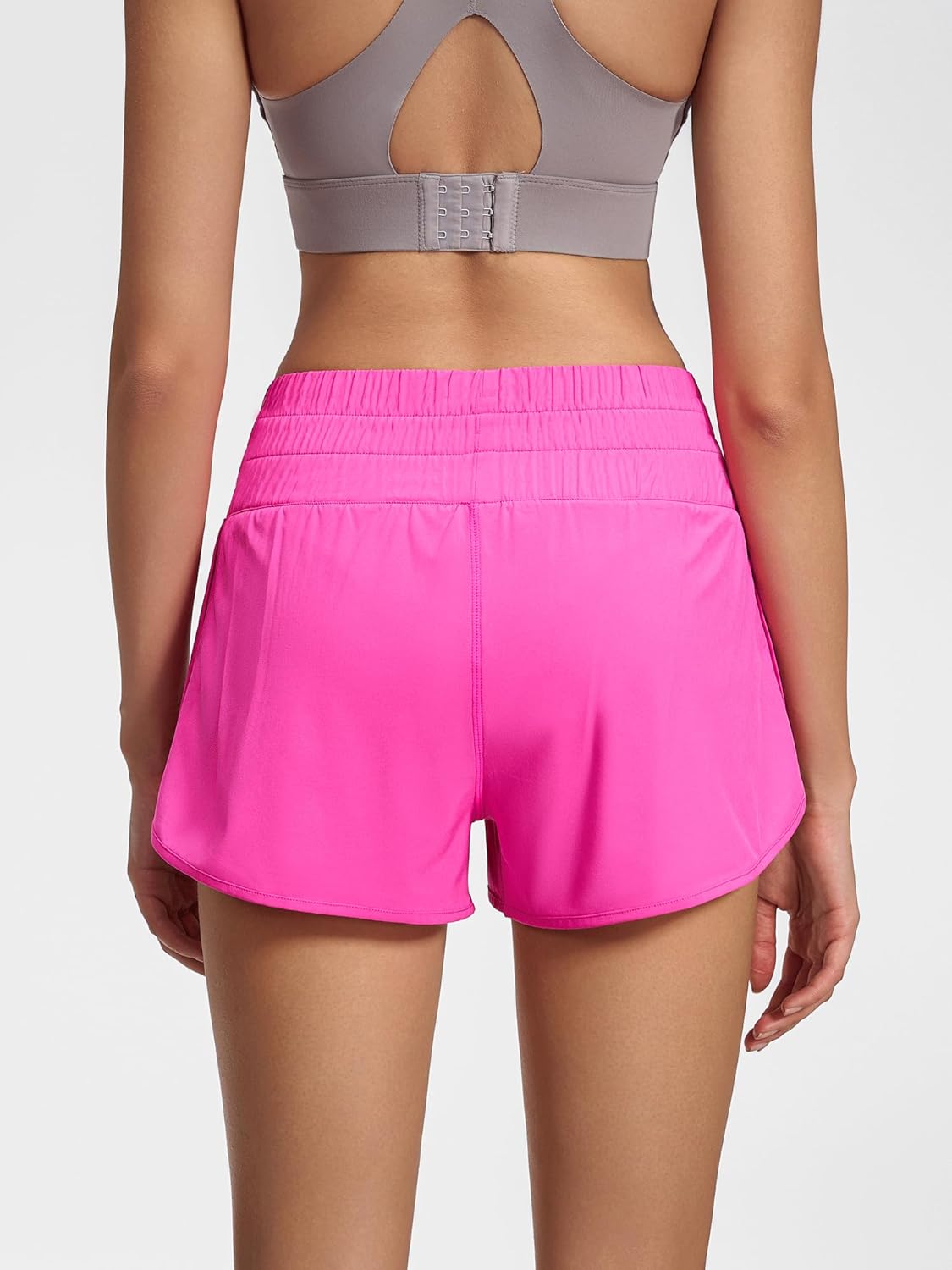 MCEDAR Womens High Waisted Running Shorts Elastic Mesh Liner Dolphin Athletic Gym Workout Shorts with Zipper Pocket - Image 4