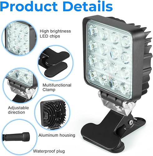 Miniatura 10 de Faros delanteros de acoplamiento para barcos, luces LED de 40 W, 6000 K, 12 V, sobre el agua, inundación, marina, para kayak, bajo, Jon, pesca