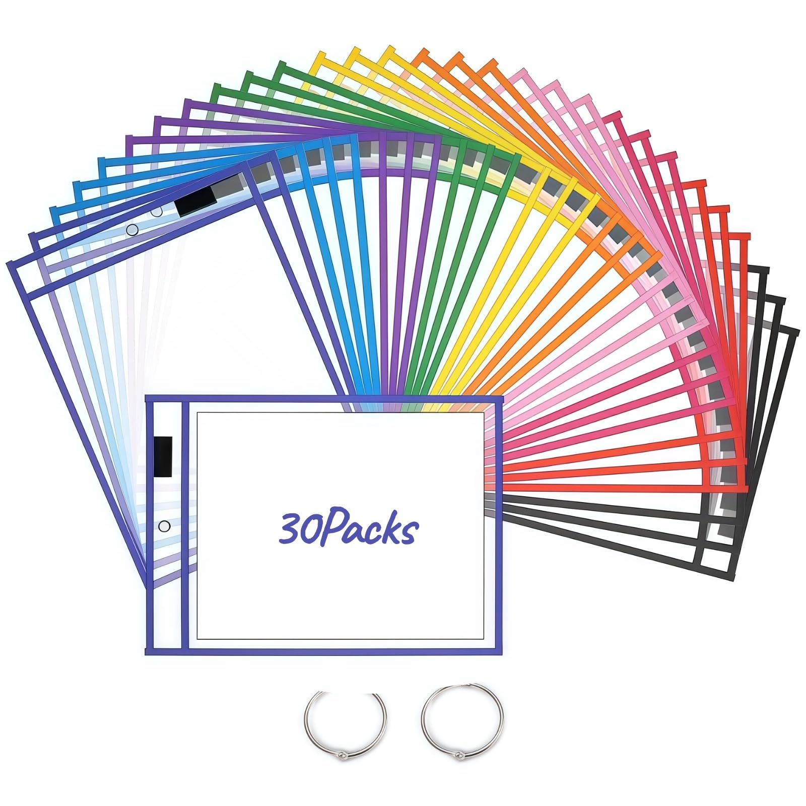 32 Pcs Reusable Dry Erase Pockets, 13.8 x 10 in Clear Transparent Sheets for Young Learners Writing and Drawing, Erasable Pockets, Teacher Classroom School Supplies