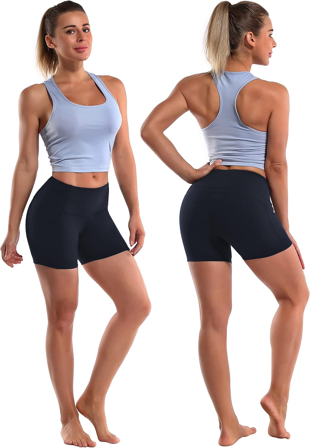 BUBBLELIME 2.5"/4" Basic/Out Pockets High Waist Women Yoga Shorts Tummy Control 4 Way Stretch Workout Running Shorts : Sports & Outdoors