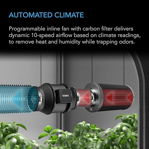 Miniatura 4 de AC Infinity Advance Grow System 3x3, kit de 3 plantas, kit de tienda de cultivo integrado con WiFi, automatiza la ventilación, la circulación,