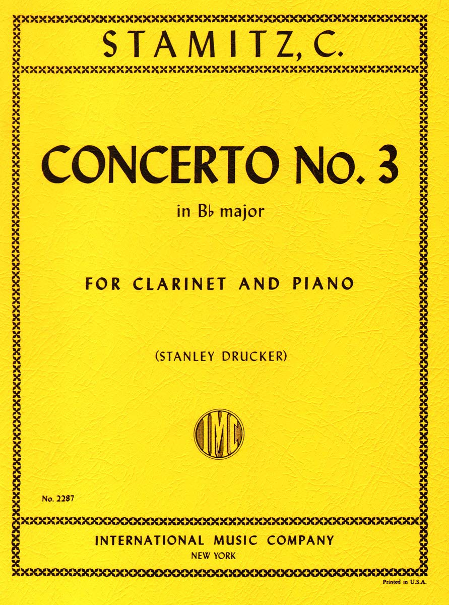 Concerto Stamitz n° 3 Clarinette Piano partition INT2287