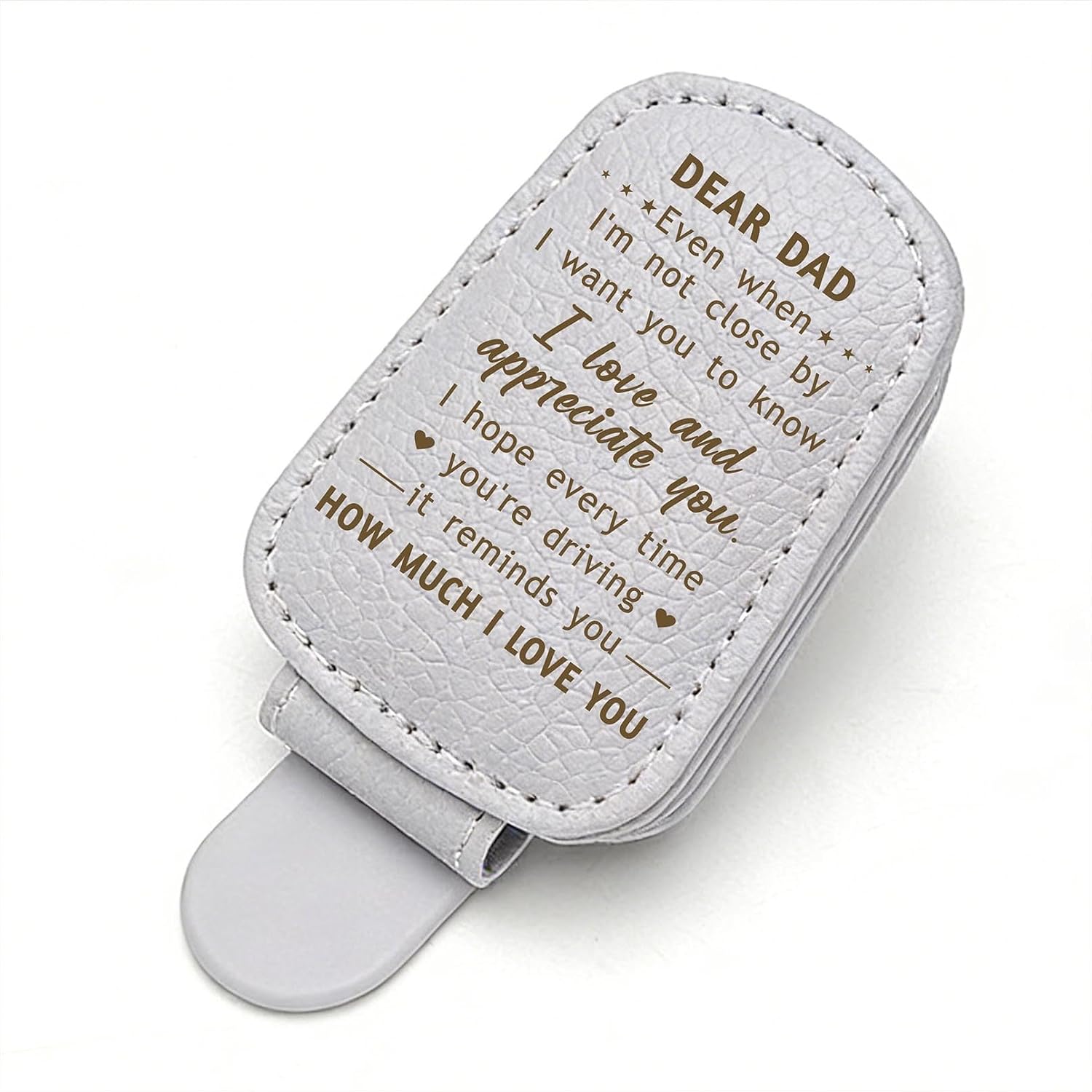 Emideary Car Visor Clip Gifts for Dad - Father's Day Dad Gift from Daughter Son, Driving Reminder How Much I Love You Sun Visor Accessories for Dads Christmas Birthday Presents
