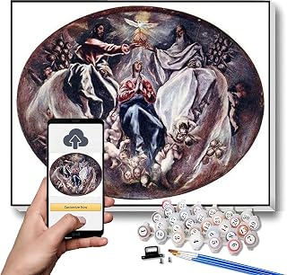 DIY Oil Painting Kit,Coronation of The Virgin Painting by El Greco Arts Craft for Home Wall Decor