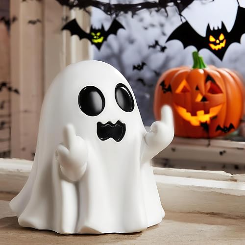 QINJIEJIE Halloween Ghost Figurine Resin Ghost Decor Cute Finger Statue