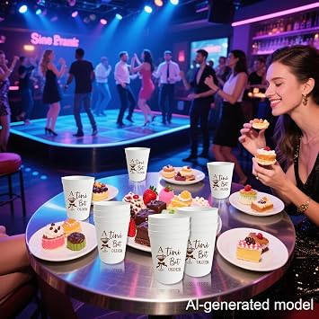 12Pcs Tiny Bit Older Birthday Plastic Cups, Martini Bachelorette Cups 16oz