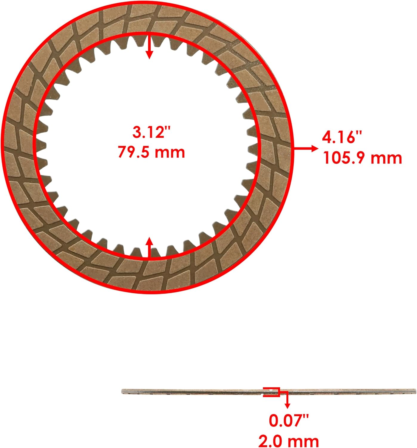 Caltric Clutch Friction Plates Kit Compatible with Honda Fourtrax Rincon 650 TRX650FA 2003 2004 2005 / Fourtrax Rincon 650 TRX650FGA 2004 2005 / Rincon 680 TRX680FA TRX680FGA 2006 2007