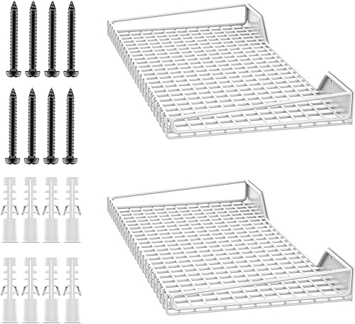 Miniatura 9 de TORACK Paquete de 2 estantes de almacenamiento montados en la pared, estante de pared de 23.5 x 12 pulgadas para garaje, armario, lavandería,
