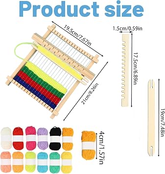 SrgPui Weaving Loom, Weaving Kit for Beginners, Knitting Machines with Yarn, Ideal for Kids and DIY Craft Enthusiasts, Home, and Craft Groups