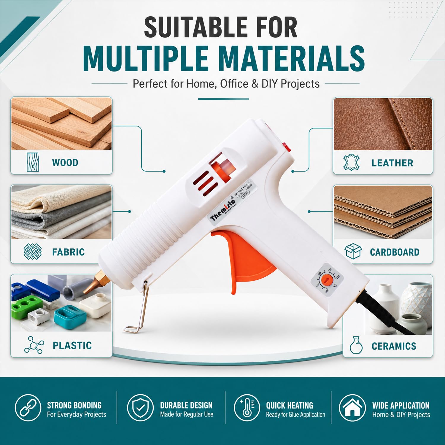 Themisto 150W Hot Glue Gun - 3 Free Sticks -6 Themisto 150W Hot Glue Gun - 3 Free Sticks -6