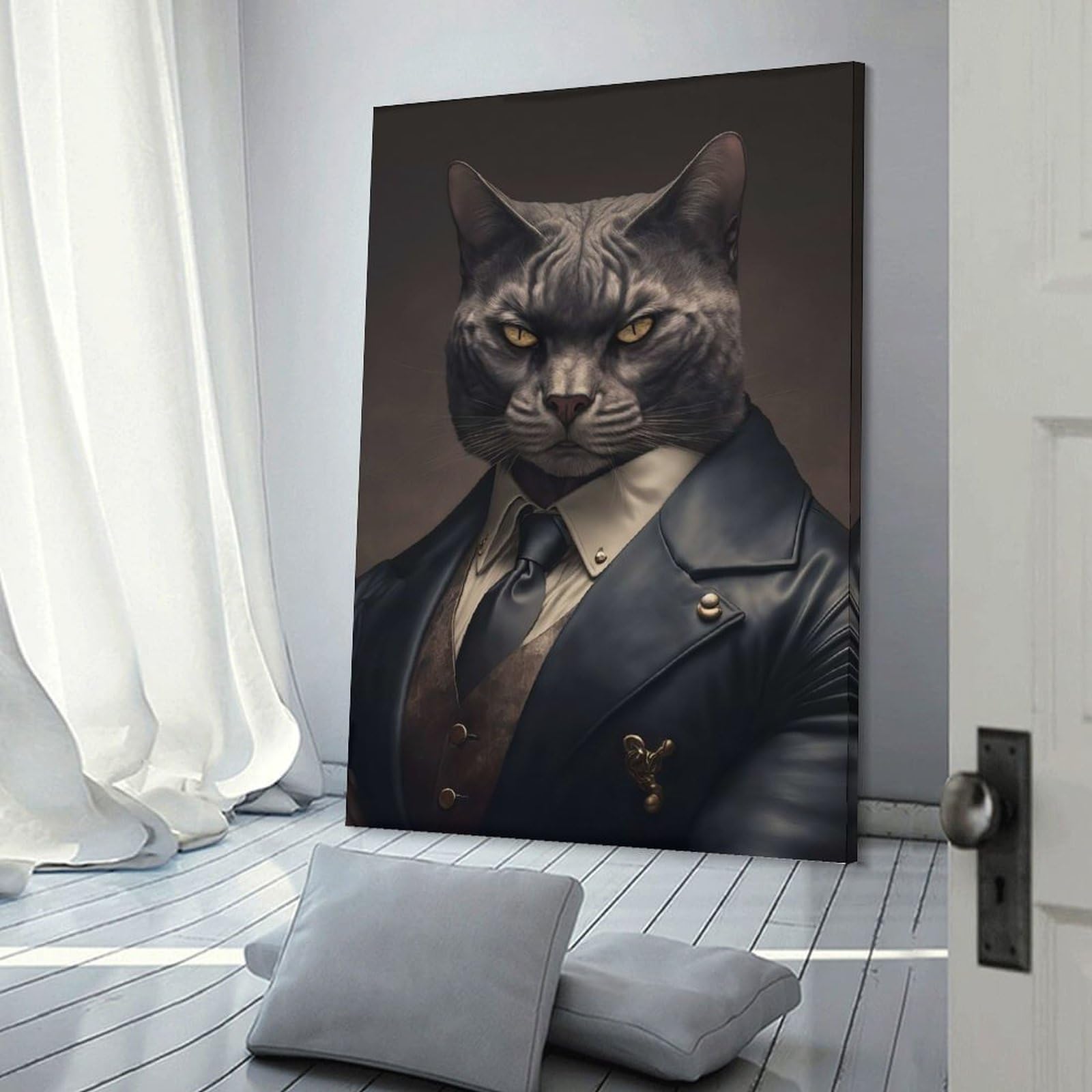 Junmoney Don Kitty Canvas Wall Picture, 20x30inch(50x75cm), for Sofa Walls, Lounge Or Home Corners, Modern Wall Decor for Cosy Interiors