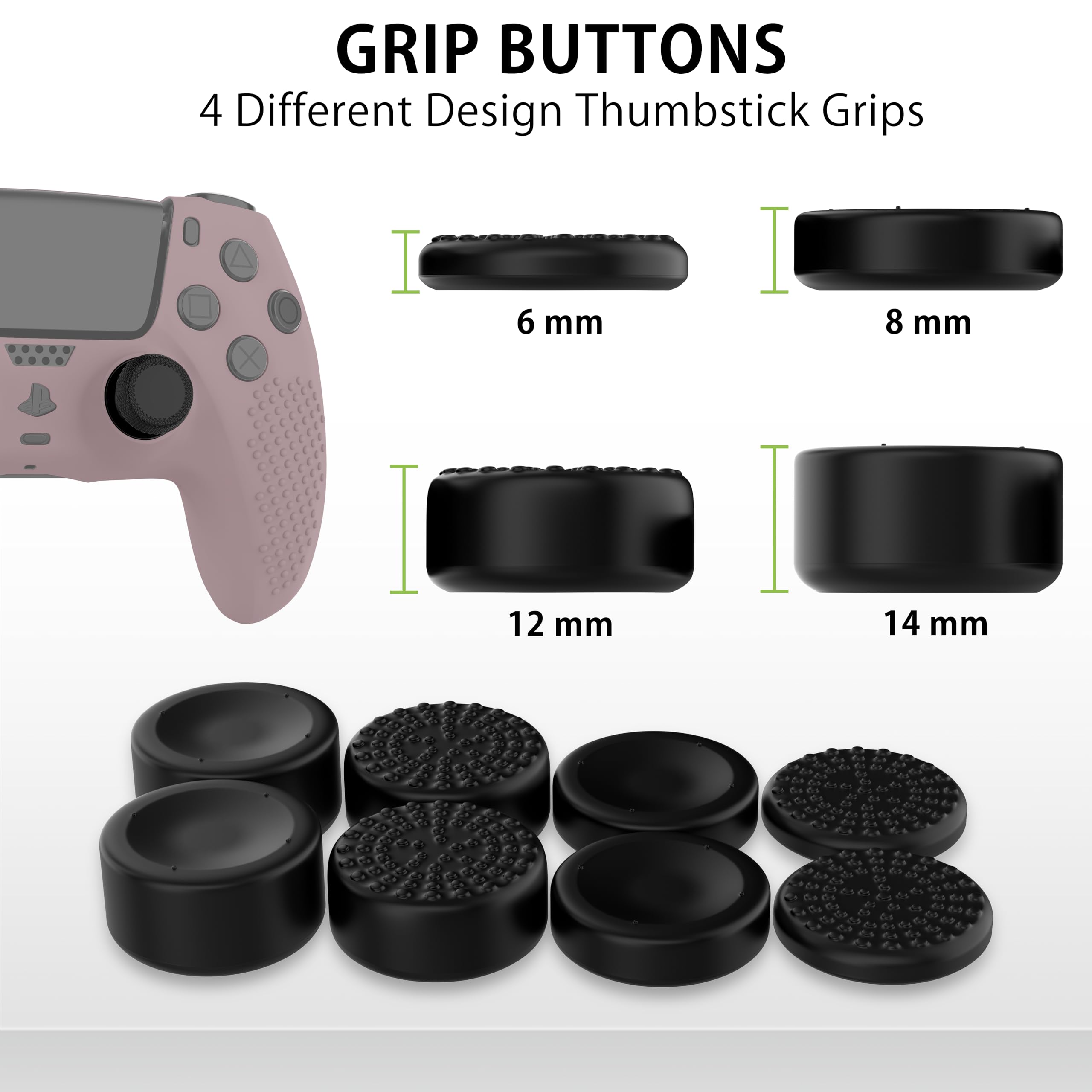 MyGadget Silikonowe etui kompatybilne z kontrolerem PS5 - z 8 naklejkami (2 x wysoka para / 2 x niska para) - bezprzewodowe etui na Playstation Dualsense żółte