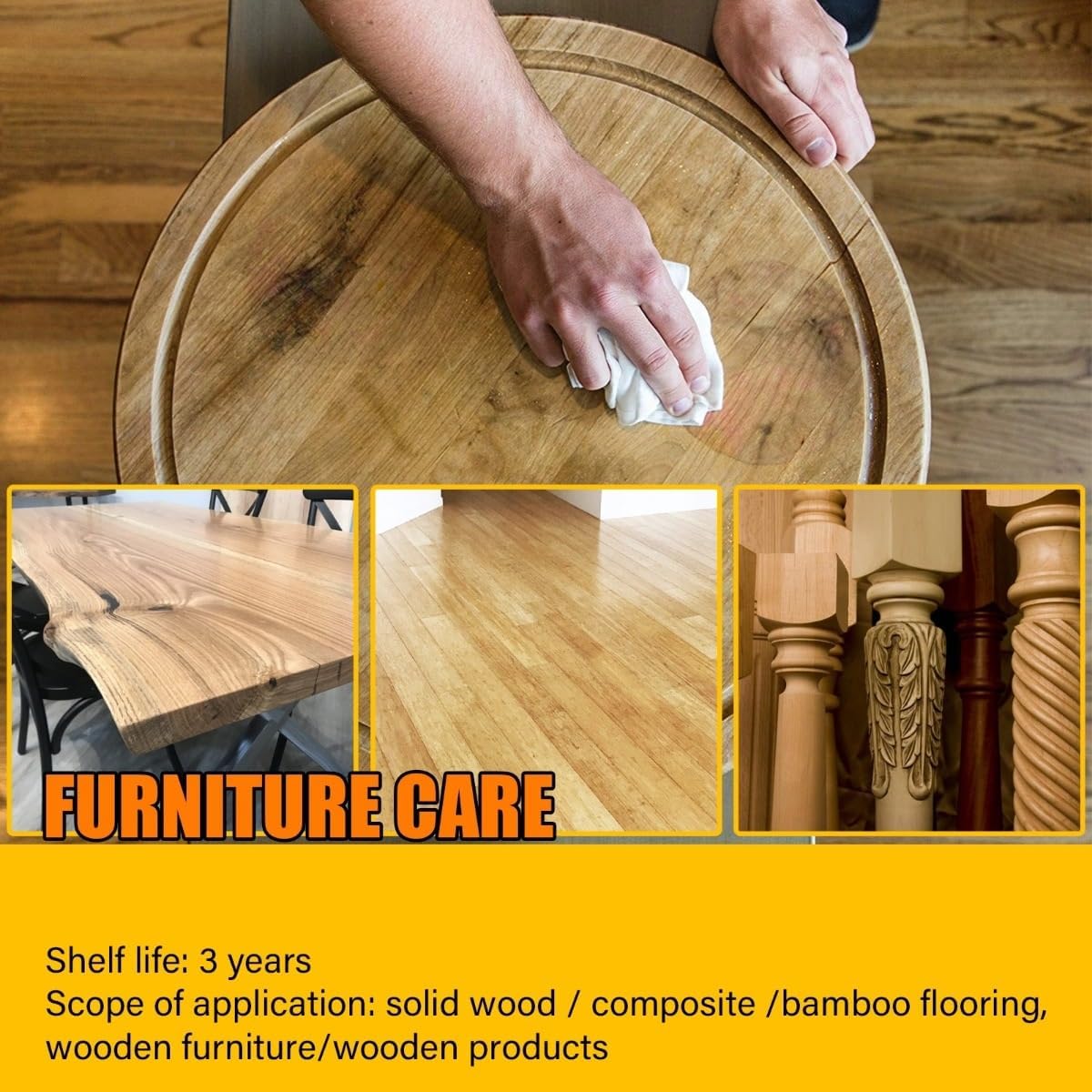 Beeswax Spray Furniture Polish Polisher Wooden Furniture Polishing Beeswax Wear-resistant Furniture Care Wood Floor Maintenance Beeswax Wood Care Wax(80g)