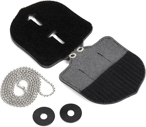Miniatura 4 de Cedilis Paquete de 4 soportes para tarjetas de policía con clip de metal y cadena para el cuello, soporte universal para protección de insignias