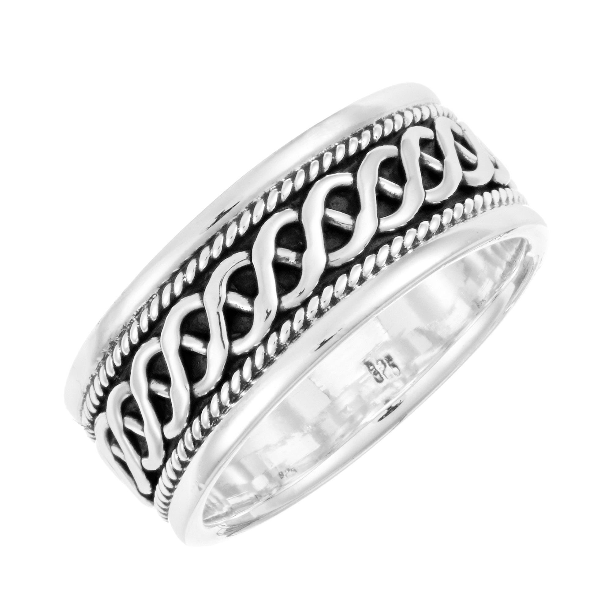 Silverly Anello con Nodo Celtico | Fedi Nuziali da Uomo e da Donna in Argento Sterling 925 per Lui e per Lei | Elegante Anello di Promessa Celtico a Fascia Larga