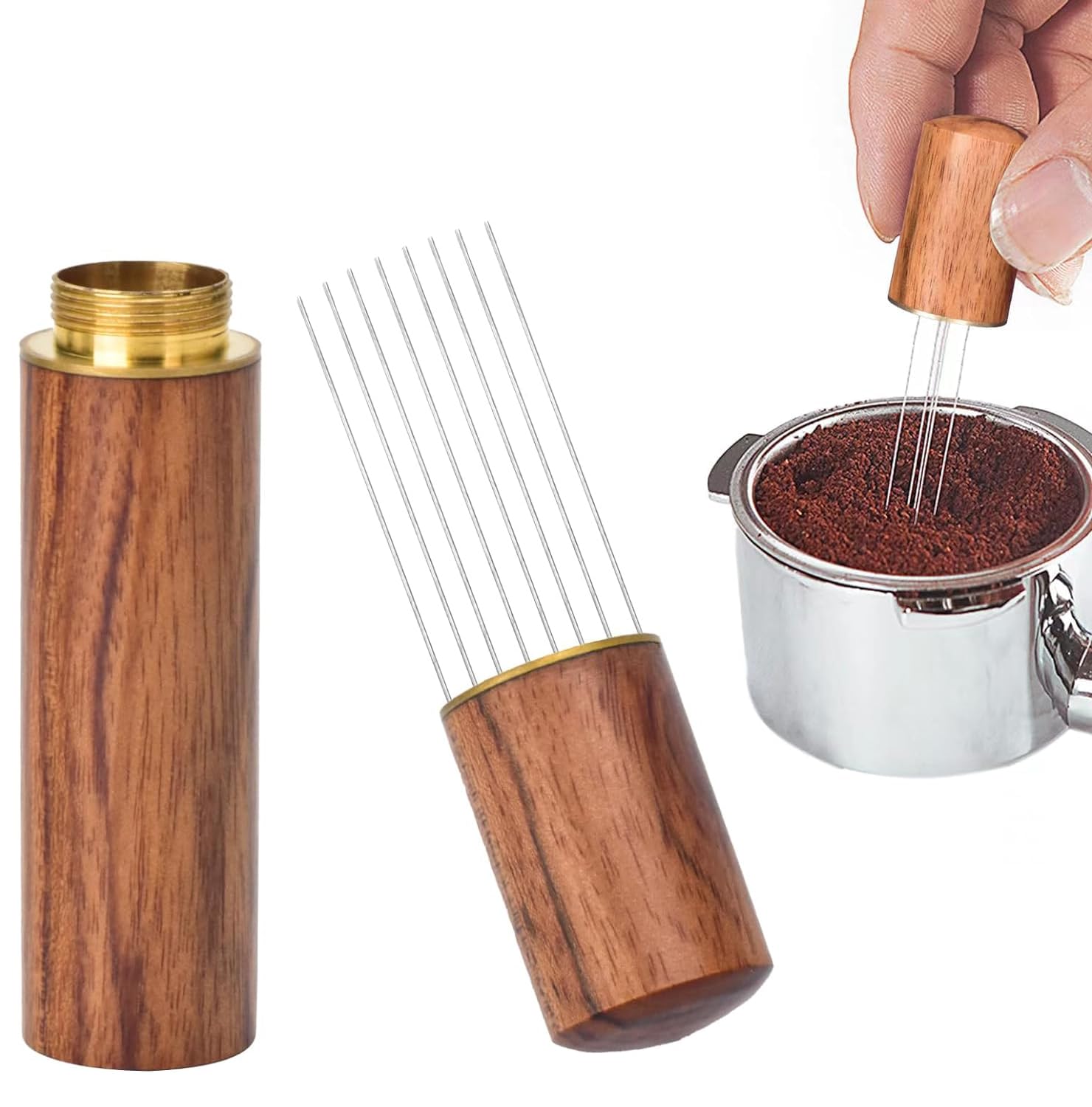 Coffee Needle Espresso Coffee Stirrers Pin Tamper with 8 Needles Espresso Needle Distributor for Home Kitchen Cafe