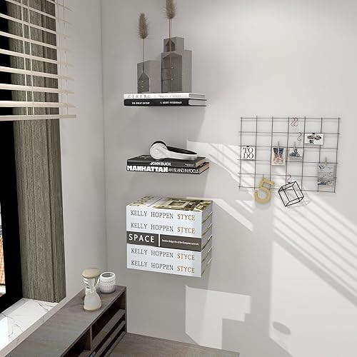 Miniatura 2 de STORAGE MANIAC Estanterías flotantes invisibles montadas en la pared, organizadores de libros de alta resistencia, estantes de pared de hierro para