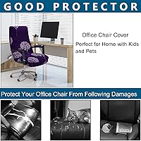 Vista 4 de WOMACO Fundas para silla de oficina, fundas elásticas para silla de computadora con fundas para reposabrazos, fundas universales para silla de jefe