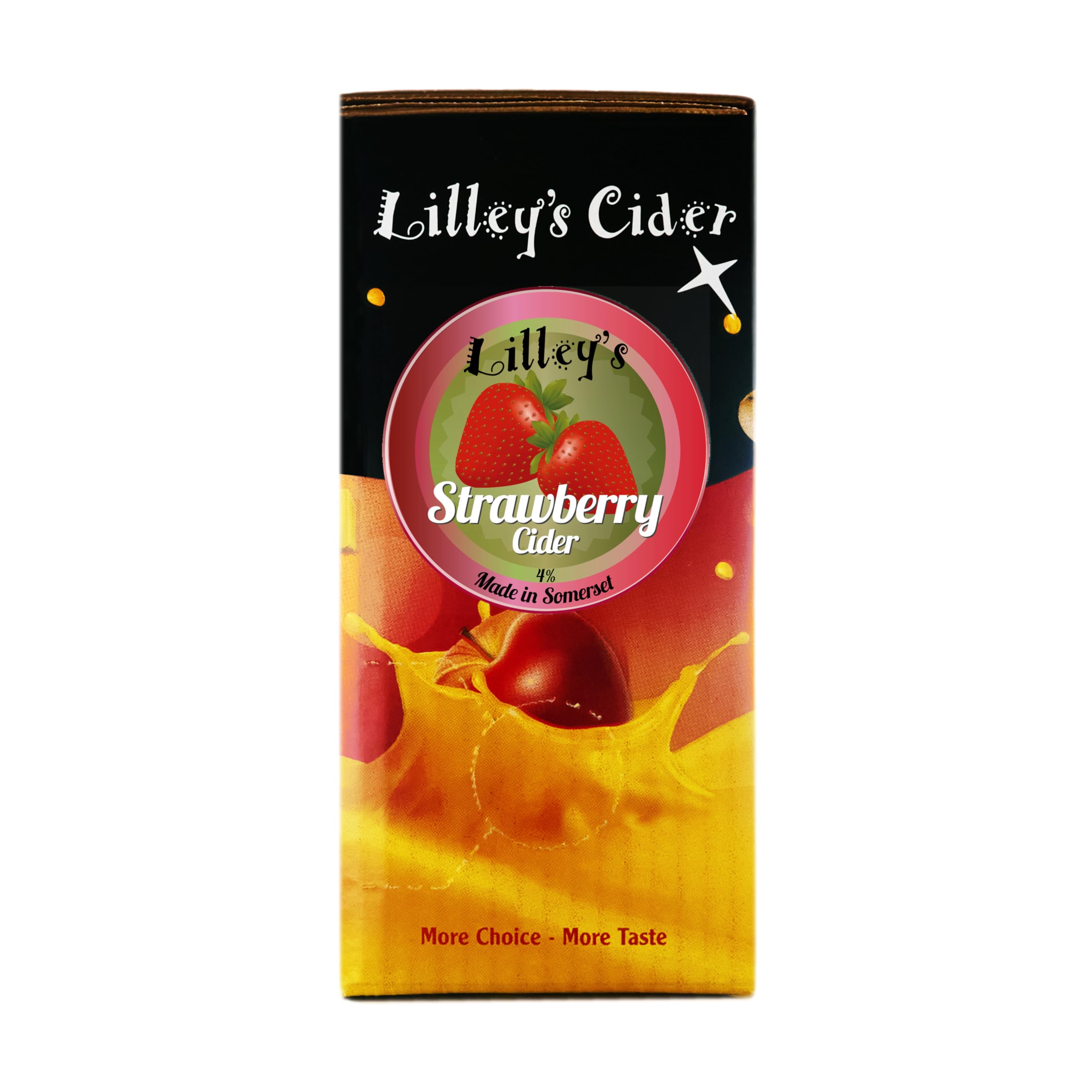 Lilley's Cider - Strawberry Cider 4% ABV - Sweet Juicy Strawberry with Crisp Apple Finish, Still Fruit Cider, Gluten-Free, Vegan, Ideal for Sharing - Bag in Box 3L
