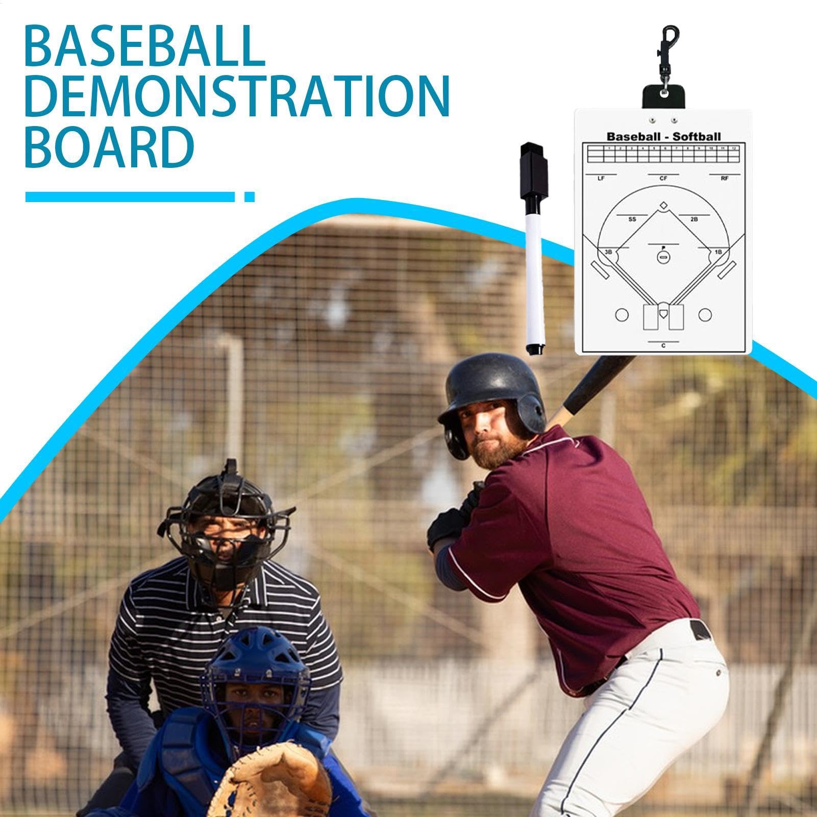 Baseball Clipboard, Double Sided Magnetic Board, Erasable Referee Marker, Halftime and Pre-Game Setup, Easy Cleanup, Lightweight Design, 1 Pack, Ideal for Coaches and Officials