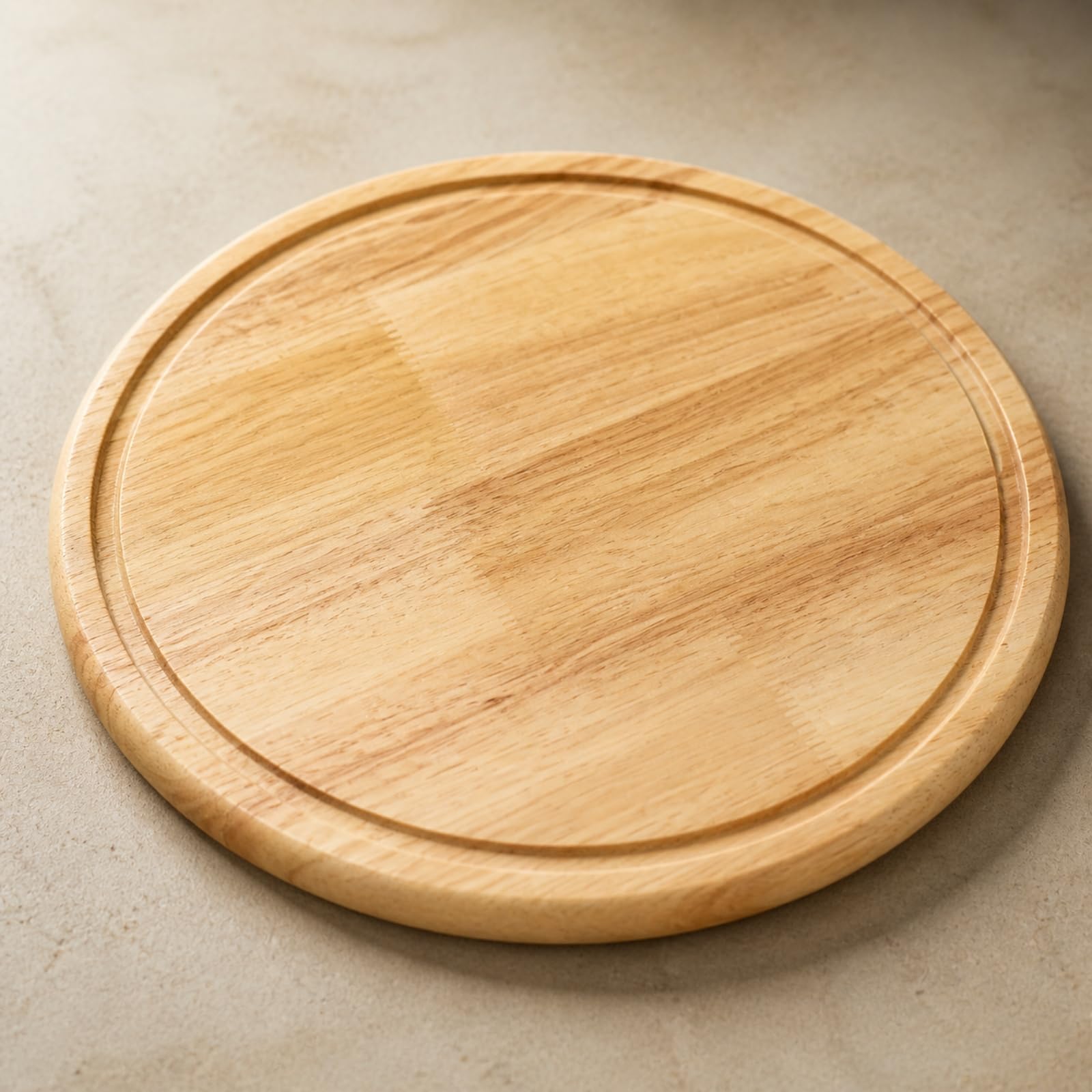 Planche à Pizza Ronde En Chêne Solide Planche à Pizza Épaisseur 2 Cm Support Présentation Hors-D'œuvre pr Restaurateurs, Cuisine, 12 Pouces, Plat