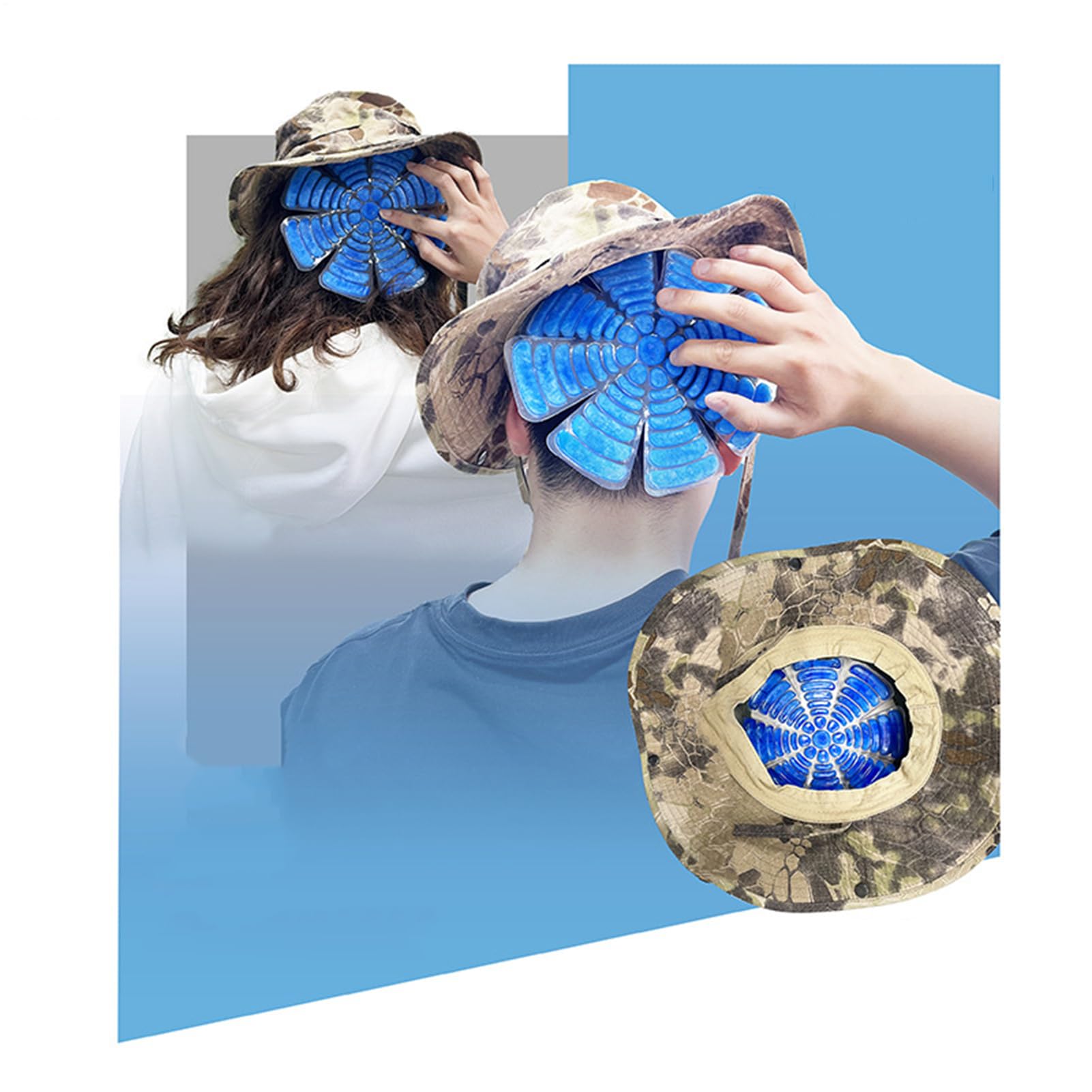 Hard Hat Ice Pack Insert, Head Cooler Pad, Riding Helmet Cooling Liner, Soothing Relief Pack for Fever, Migraña, and Staying Cool in Hot Weather or Work Conditions