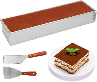 Adjustable Rectangular Aluminum Alloy Baking Pan with 2 Turner | Adjustable baking tin | Sturdy aluminum alloy | Versatile for cakes, tiramisu and toast