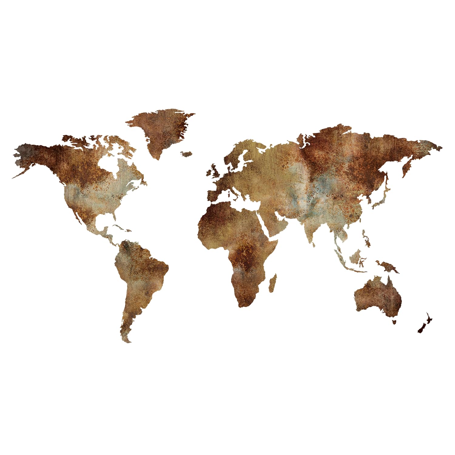 Giallobus - CARTE DU MONDE - ÉDITION SPÉCIALE - EFFET DE ROUILLE INDUSTRIEL - DÉCORATION MURALE EN MDF - 130x72 CM