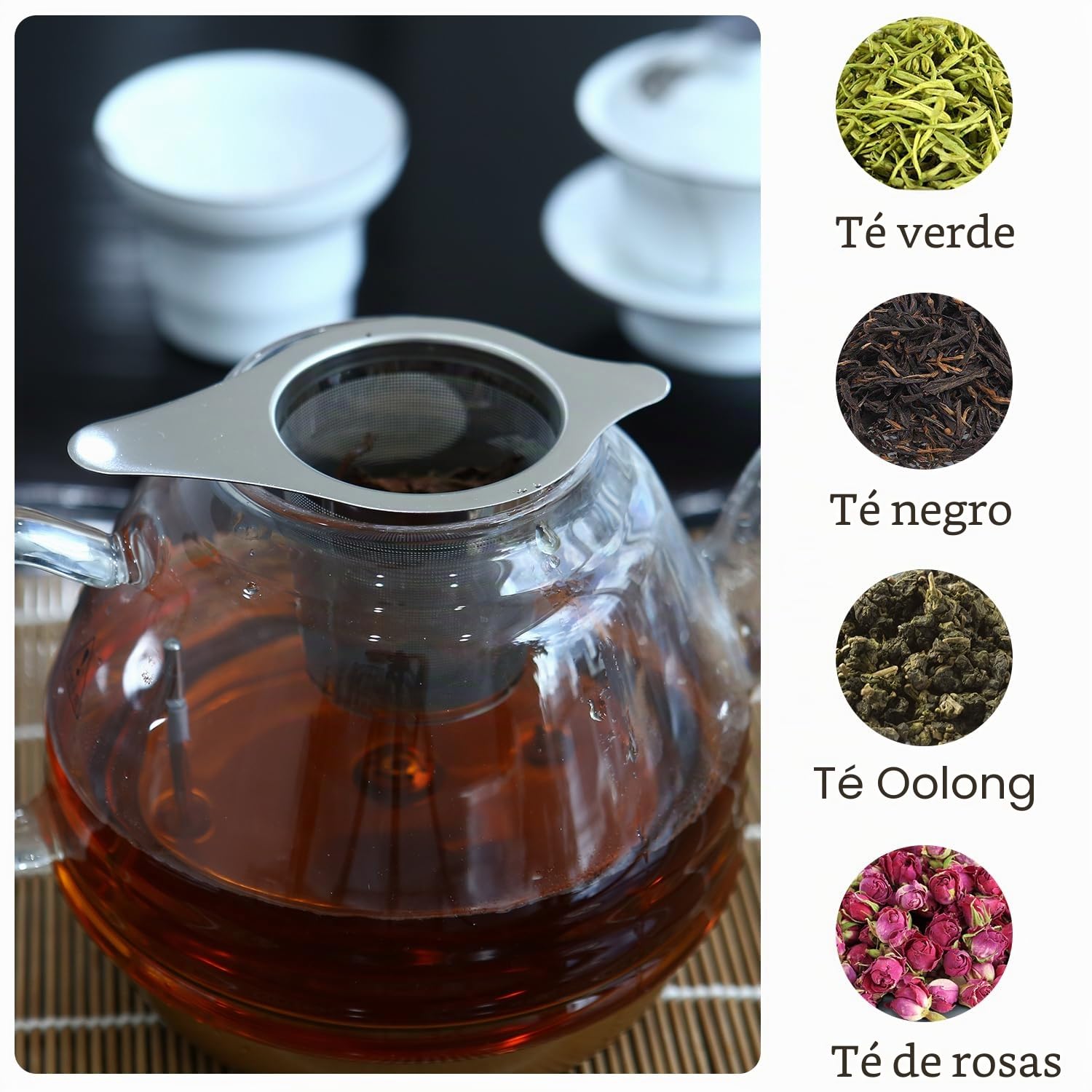 2 Piezas Colador de Té de Acero Inoxidable 304, Coladores de té para té suelto, Colador Te con Tapa, Reutilizable de Malla Extra Fina Filtro de Té para Tazas, Tetera, Café Ollas, Cuencos de Té