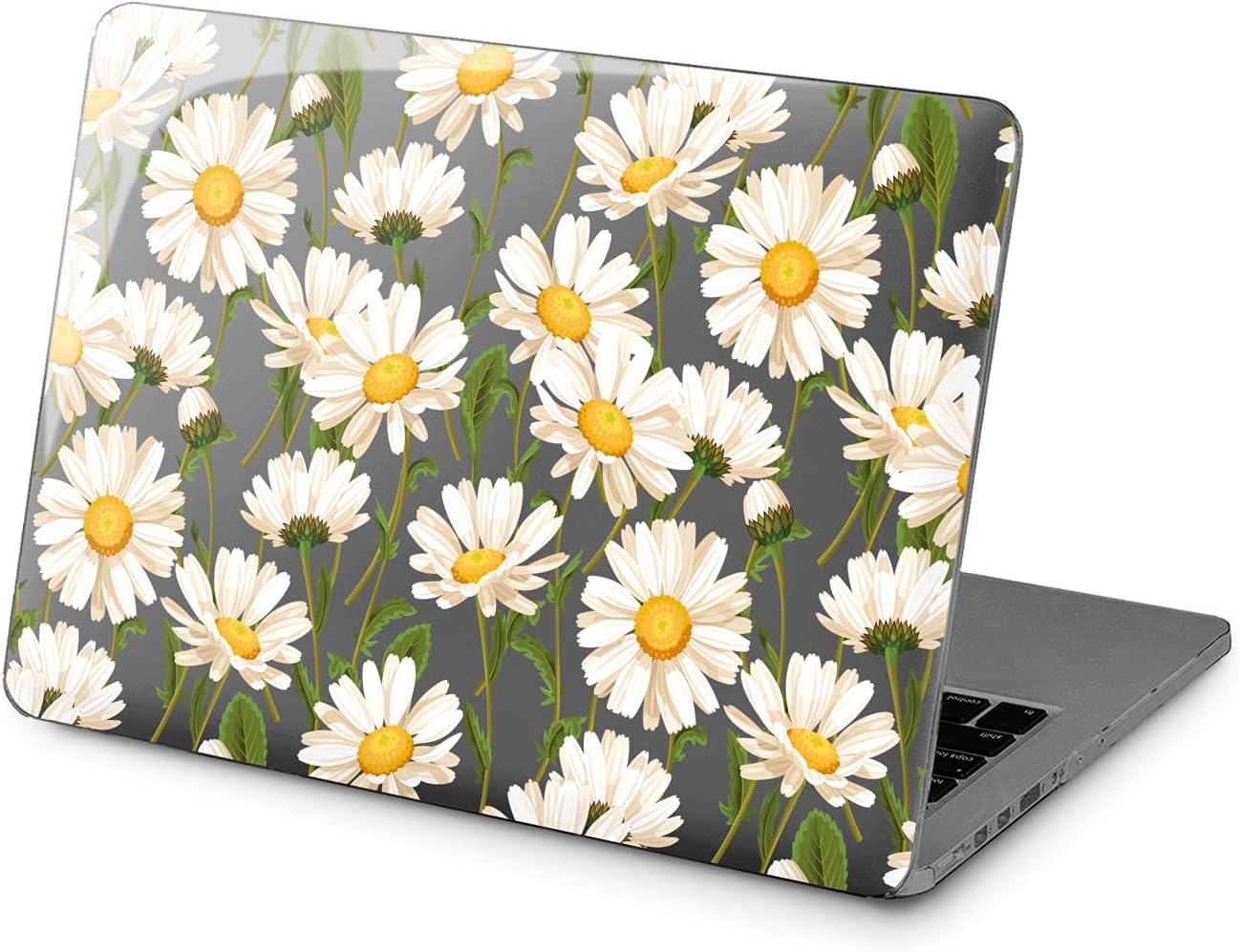 Hard Case Compatible for MacBook Pro 16 14 M3 M2 2023 M1 Pro 13 2022 Air 13 2021 Retina 2020 Mac 11 12 Daisy White Flowers Cover Laptop Design Green Protective Print Nature Floral Pattern