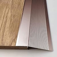 Vista 12 de HJXGQJM Tira de umbral de transición de piso de aluminio, tira de puerta de transición, borde de puerta para pisos laminados de vinilo de madera