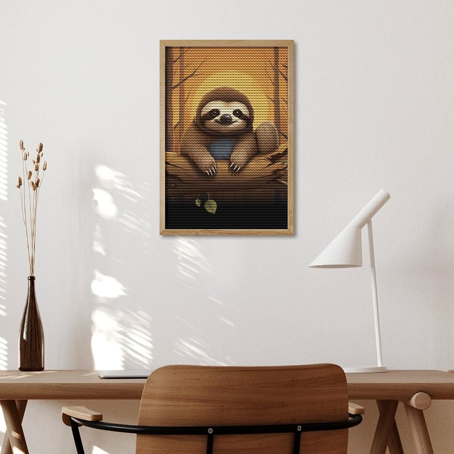 FodPand Cute Funny Sloth Diamond Painting Kits for Adults Beginners 5D Round Drill Diamond Art Kits with DIY Tools Gem Art Crafts for Home Wall Decor Living Room Bedroom Office Decoration 8x12 image 5