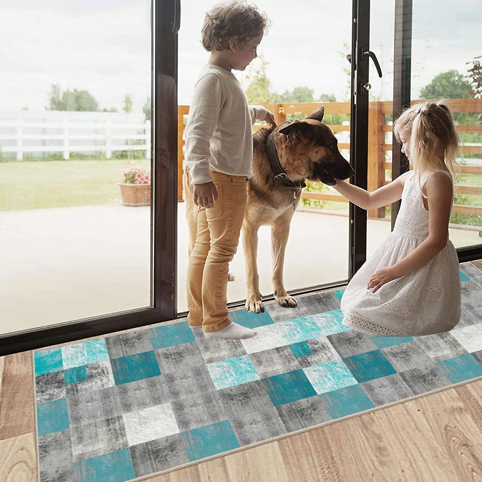 Tappeto Runner Cucina Antiscivolo Lavabile - Moderno Pelo Corto Astratto - 140x300 Cm - Microfibra Per Corridoio E Soggiorno - 2
