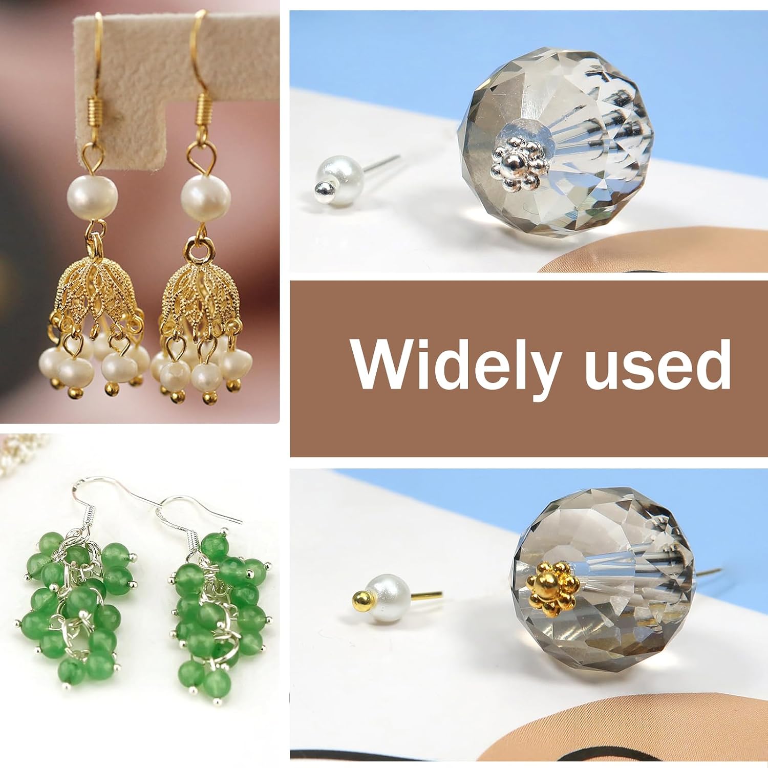 TOAOB 200pcs Ball Head Pins for Jewelry Making Brass Ball Pins 0.7 Inch 22 Gauge Gold Silver Headpins for DIY Beads Crafts Earring Bracelet Necklace Jewelry Making