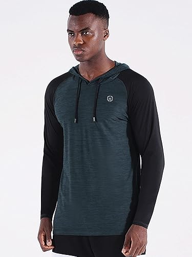 Miniatura 3 de NELEUS Camisa deportiva Dry Fit para hombre, para entrenamiento, correr, manga larga, con capucha