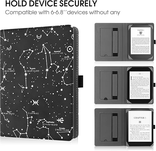 Miniatura 6 de Funda Universal para Lectores Electrónicos de 6", Funda de Cuero Plegable con Soporte y Correa de Mano Compatible con Todos los Lectores