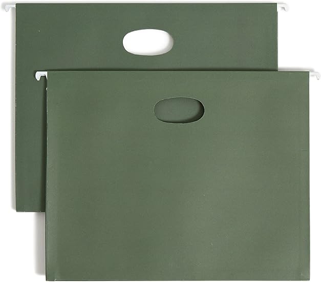 Smead Hanging Pocket with Full-Height Gusset, 1-3/4 Expansion, Letter Size, Standard Green (25 per Box)
