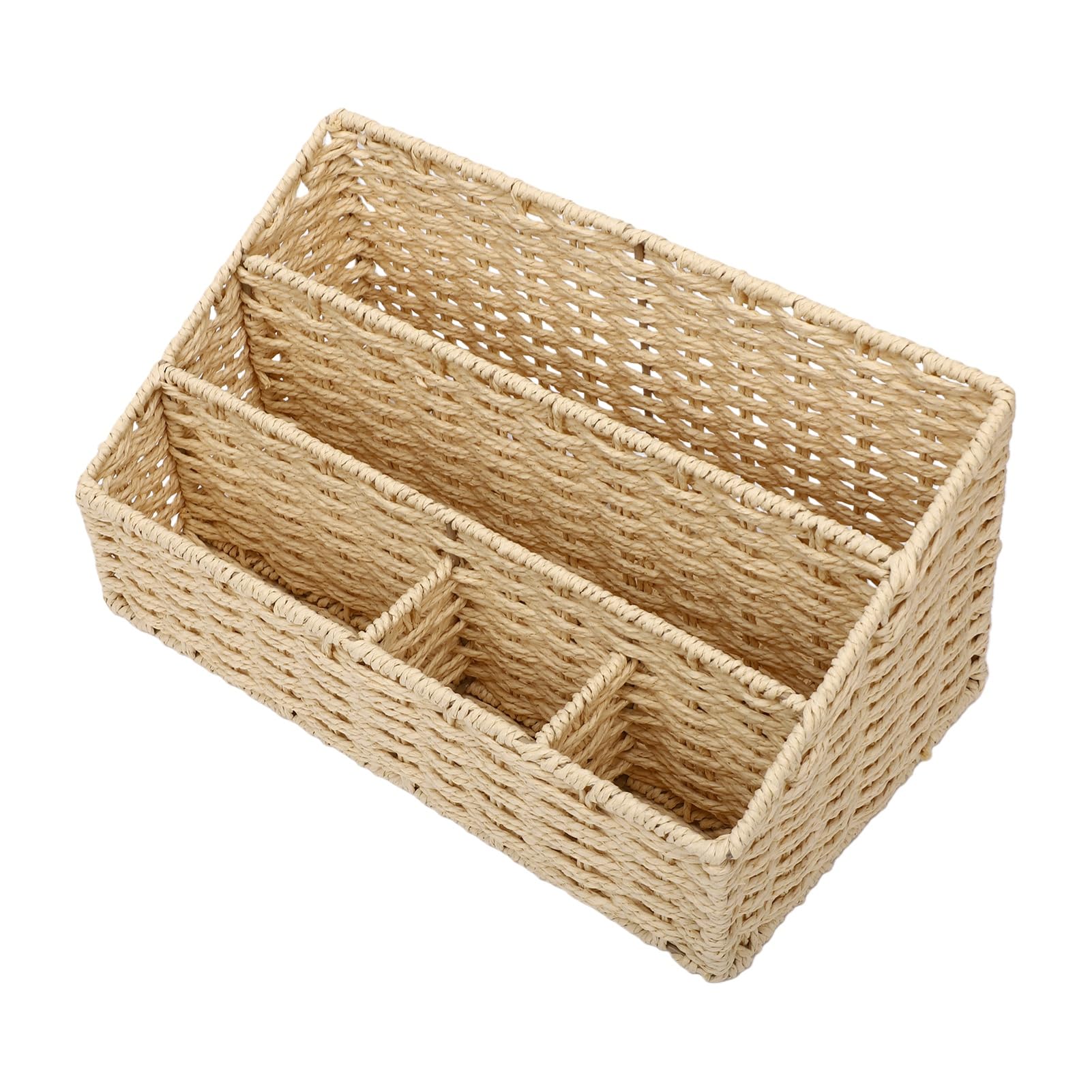 banapoy Organisateur de Courrier tissé, 5 Compartiments pour Bureau (Beige)
