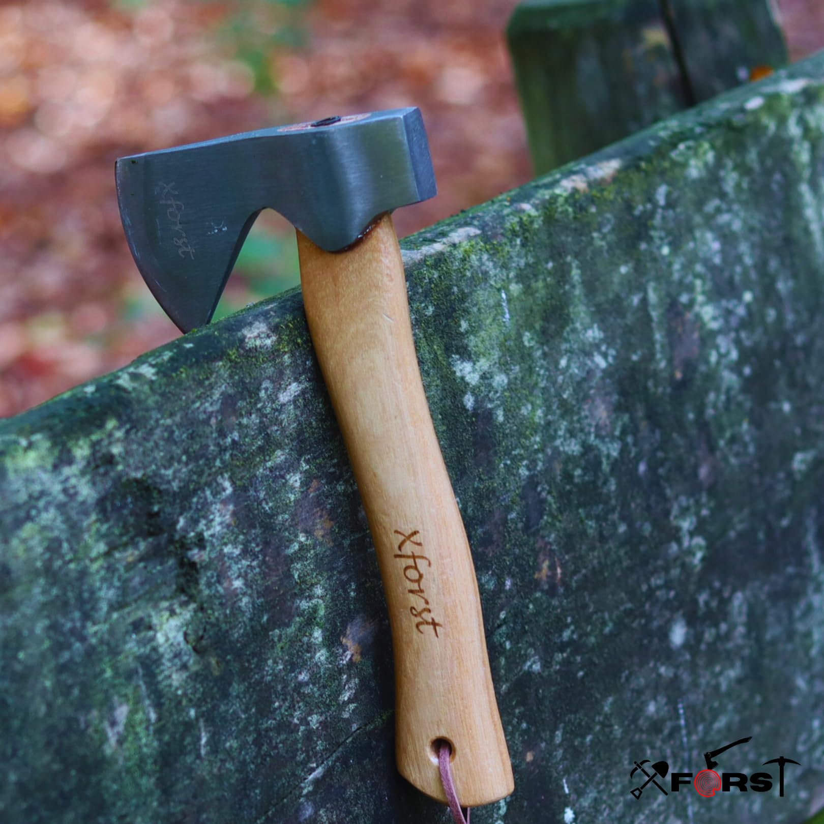 Xforst Pack: Hacha AG1 + Sierra Plegable FS24 – Combinación Outdoor, Camping, Bushcraft y Jardinería